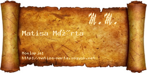 Matisa Márta névjegykártya