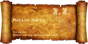 Matisa Márta névjegykártya