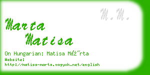 marta matisa business card